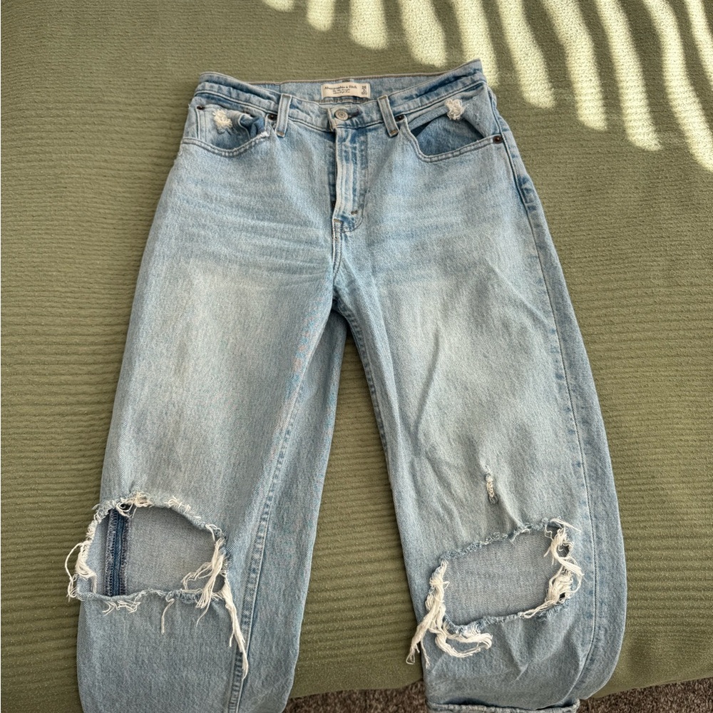 Abercrombie & Fitch Light Blue Boyfriend Jeans - Picture 2 of 2